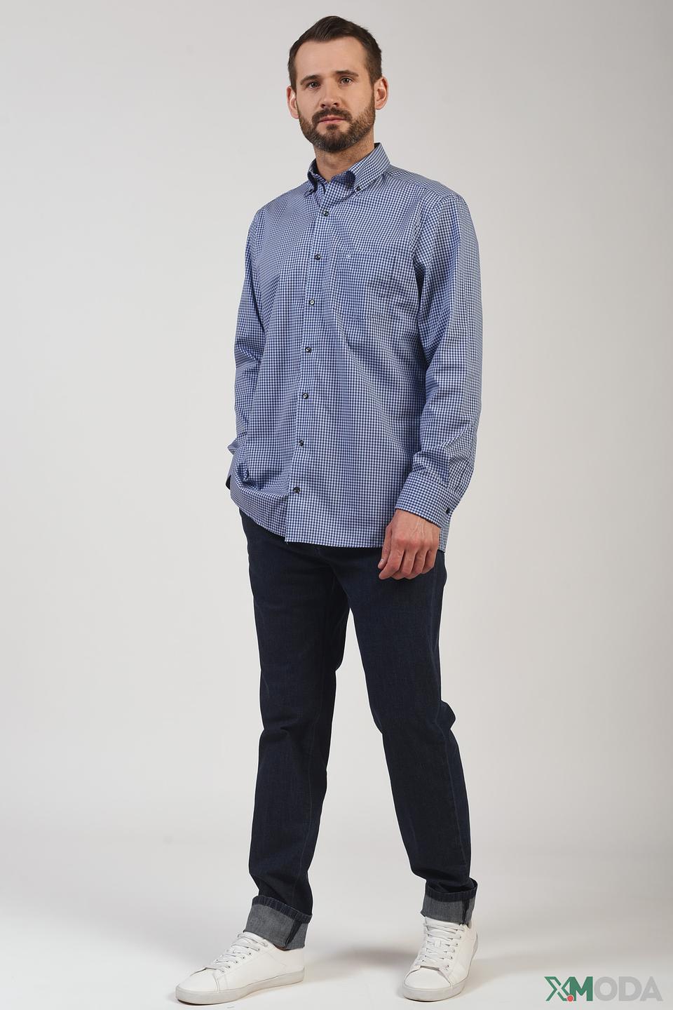 Рубашка Casa Moda в клетку синяя