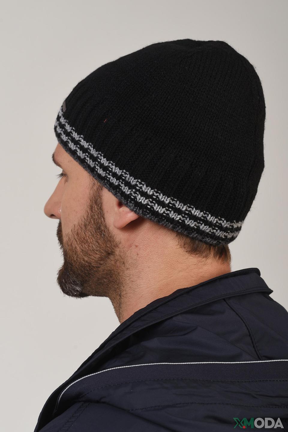 Шапка Wegener мужская чёрная с серым