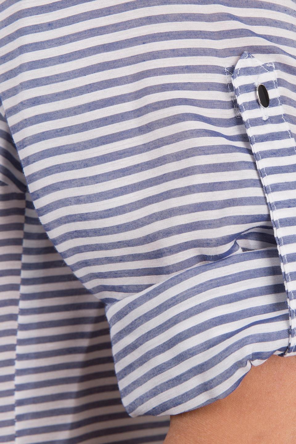 Блуза Steilmann, сине-белая полоска, декоративная шнуровка, отложные рукава