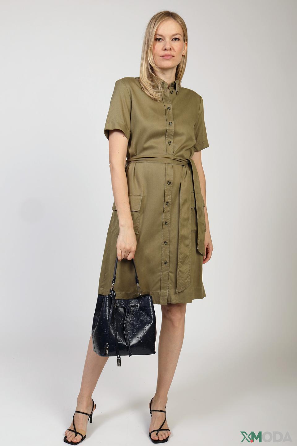 Платье Gant хаки с поясом