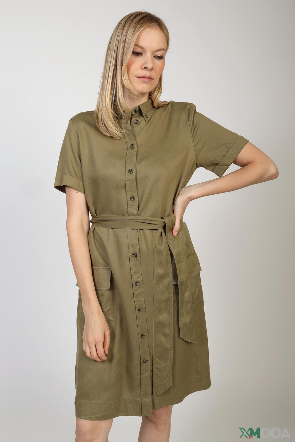 Платье Gant хаки с поясом