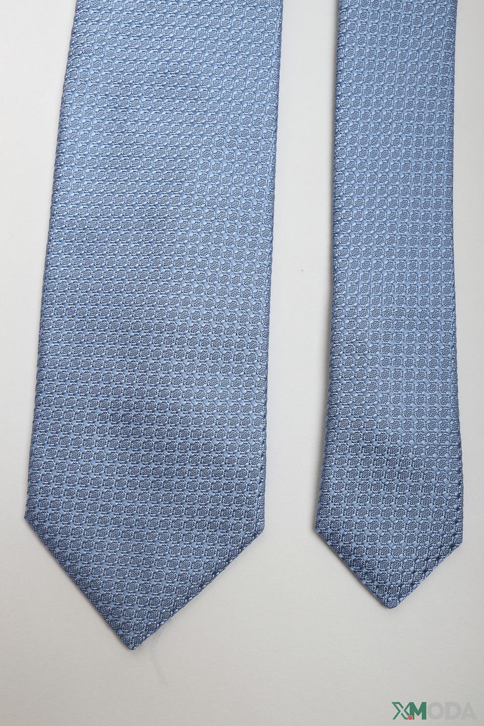 Галстук Boss Business голубой в геометрию