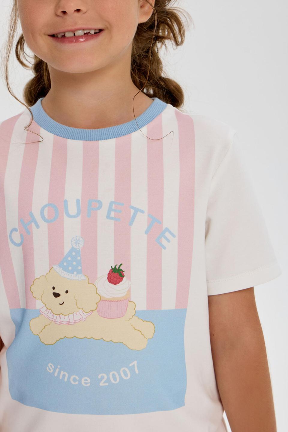 Белая футболка Choupette с принтом и контрастным воротником