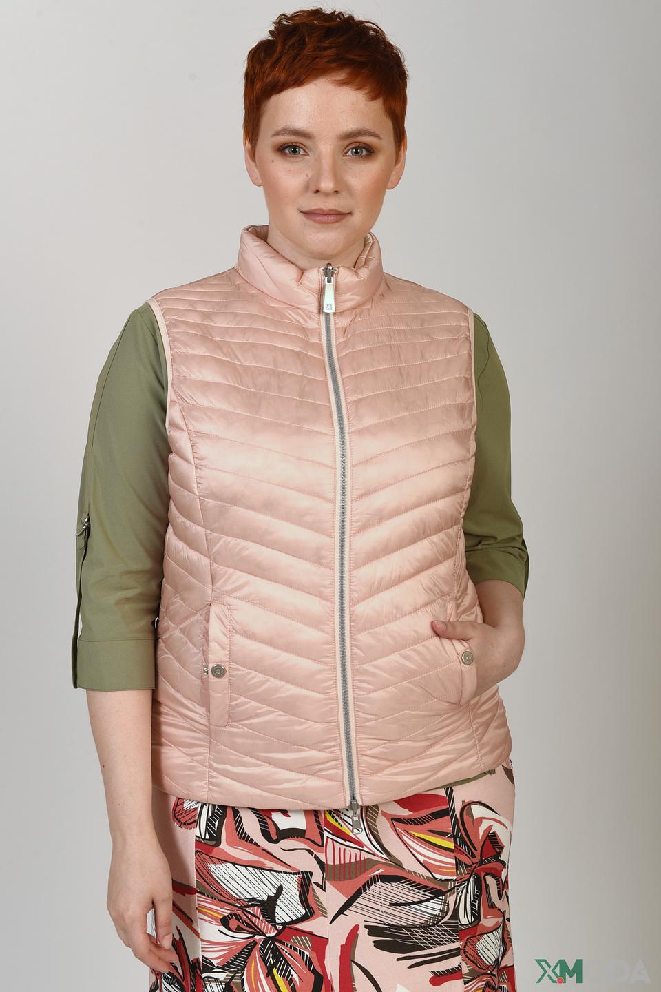 Жилет Lebek стеганый пудровый