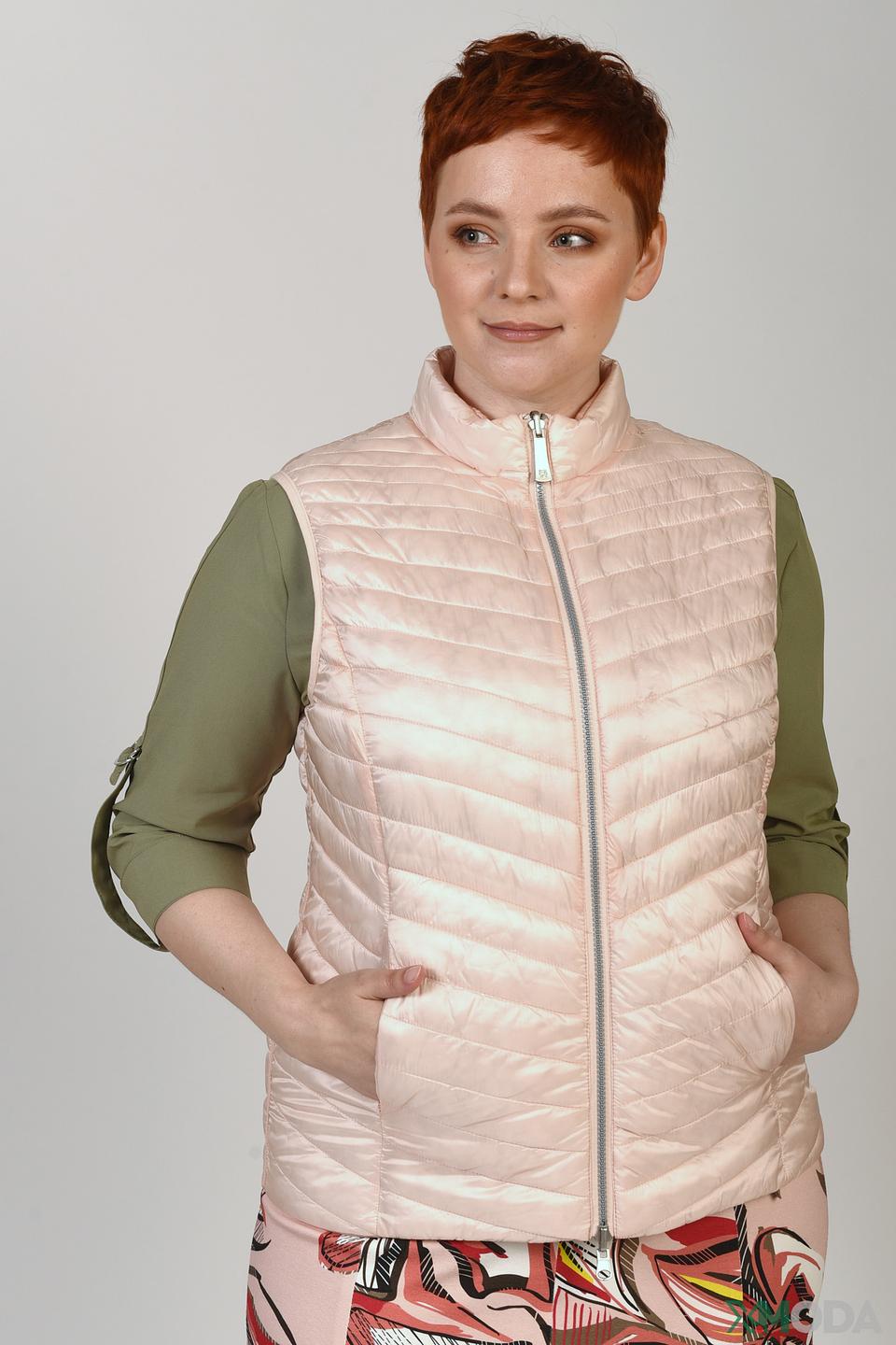 Жилет Lebek стеганый пудровый