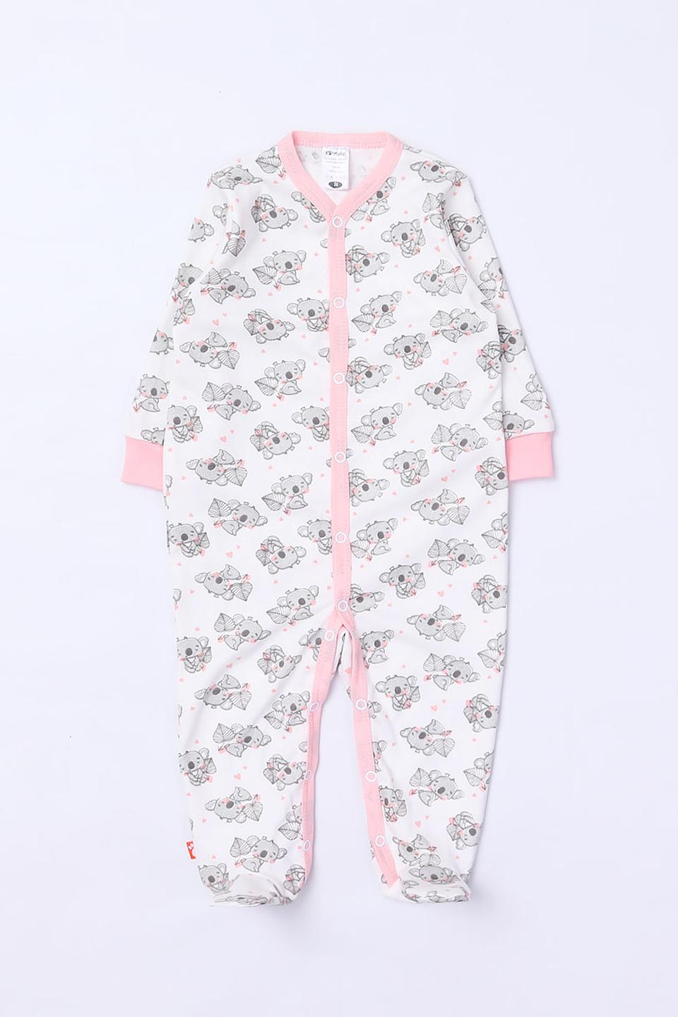 Комбинезон КотМарКот с котятами и сердечками молочный