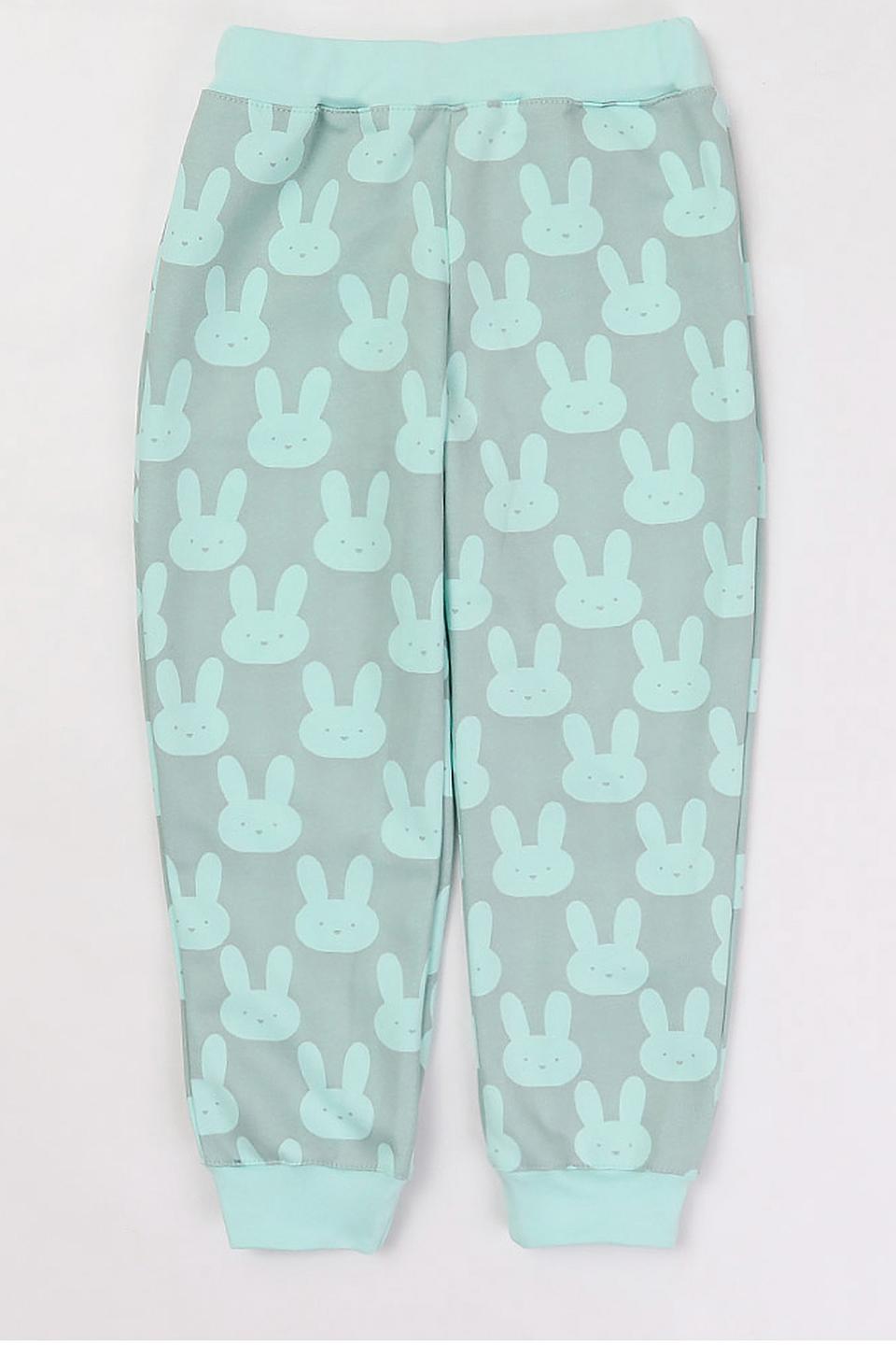 Брюки КотМарКот с зайчиками мятные