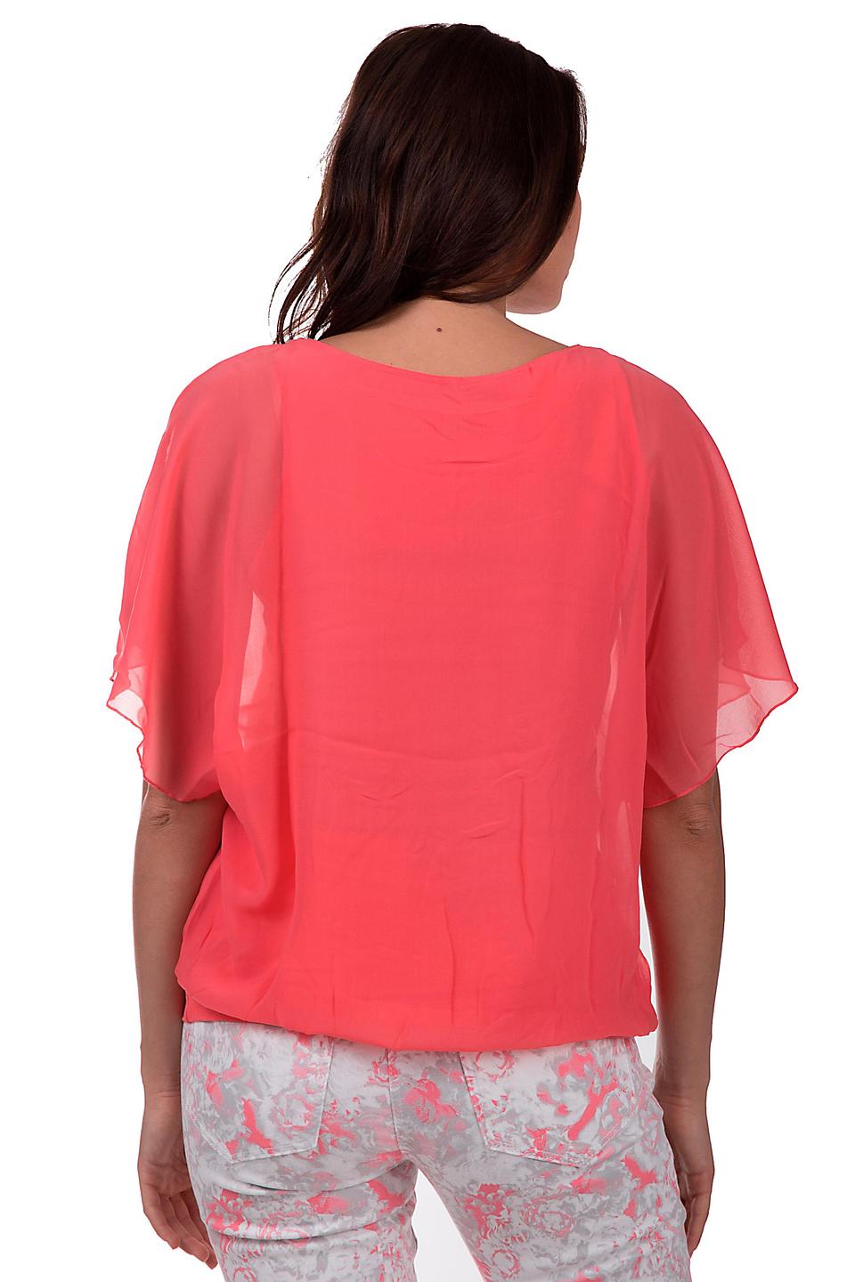 Блуза Tom Tailor коралловая с рукавами-воланами