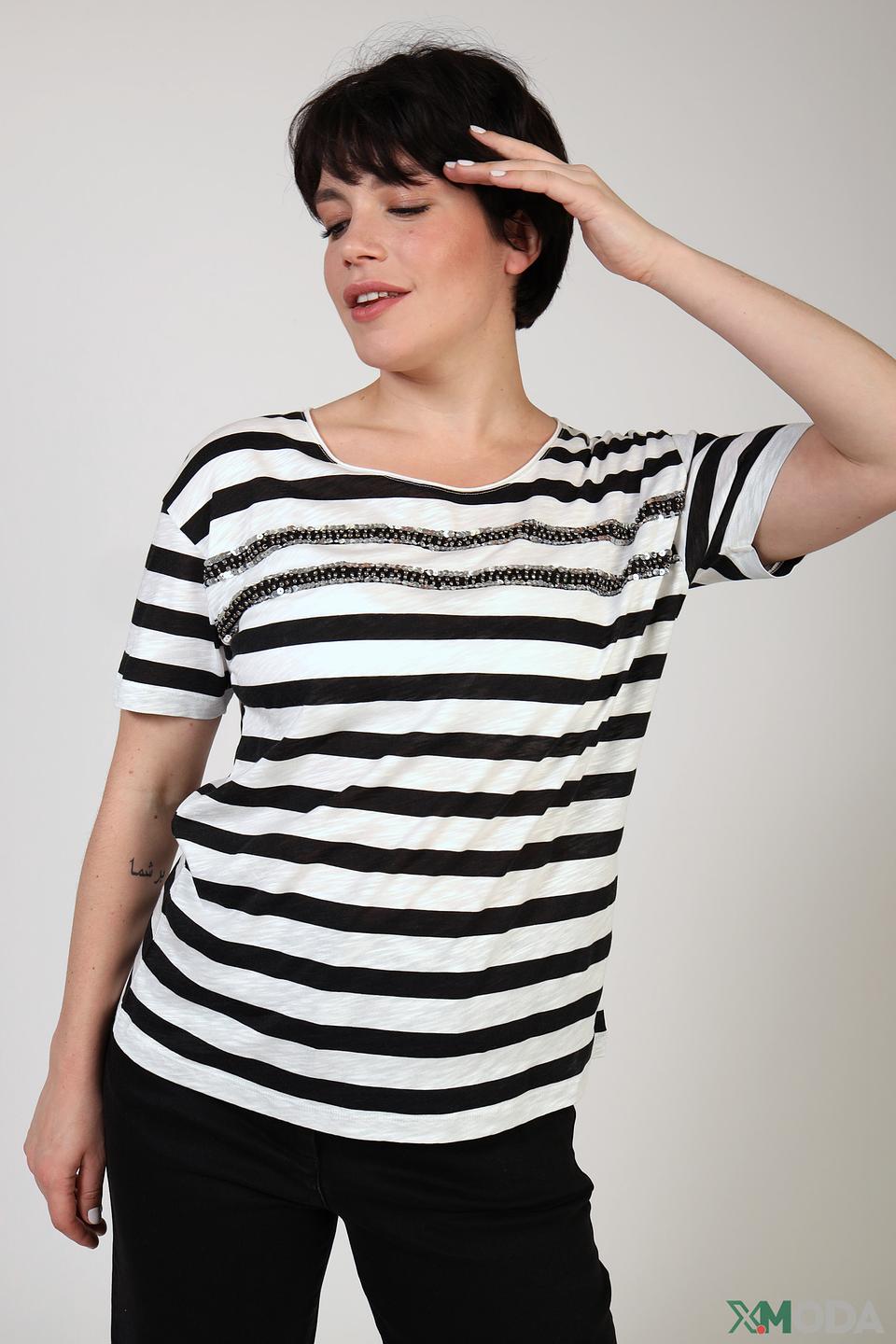 Футболка Tuzzi в полоску с пайетками