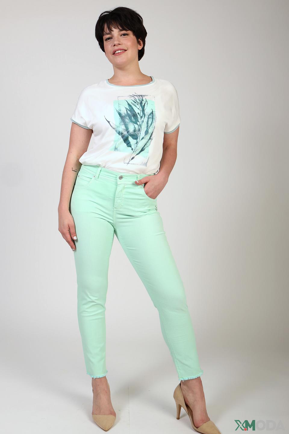 Джинсы Angels мятные с декором