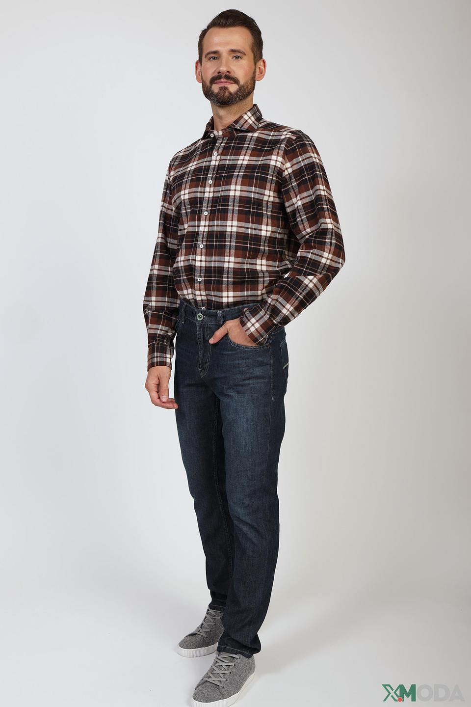 Рубашка Windsor в клетку коричневая