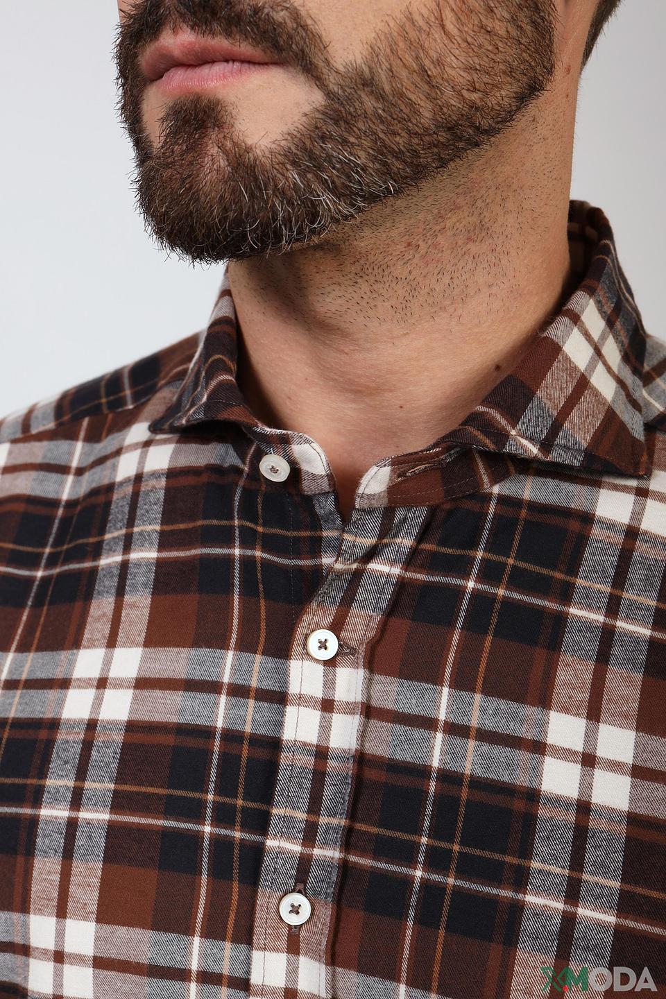 Рубашка Windsor в клетку коричневая