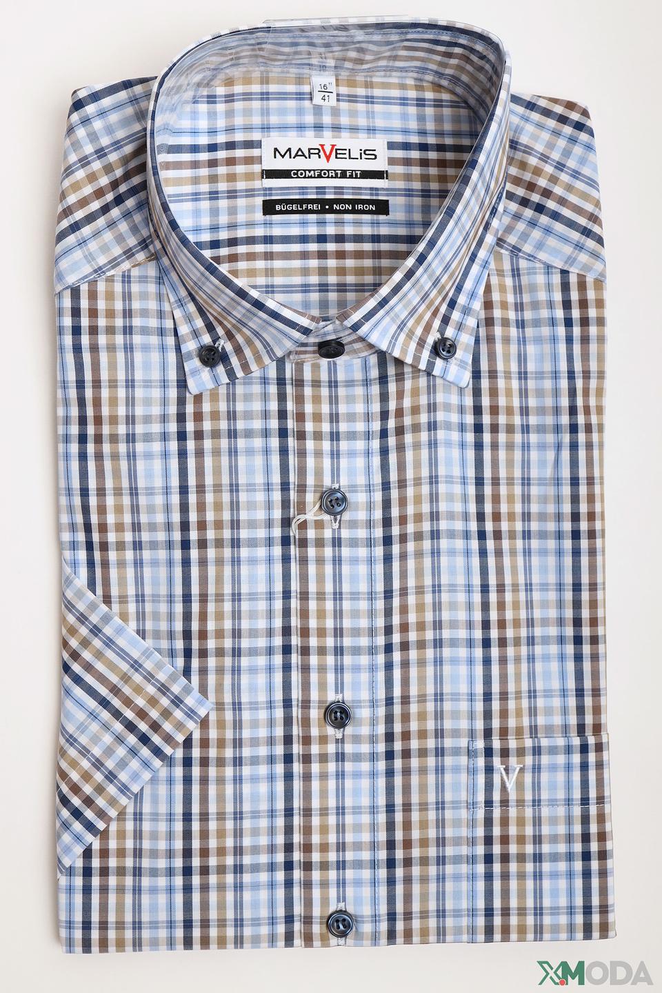 Рубашка кр Marvelis в клетку