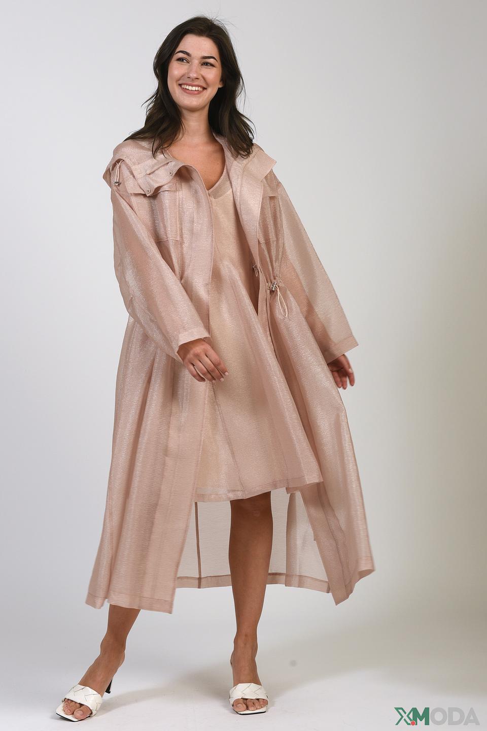 Пальто Emporio Armani бледно-розовое