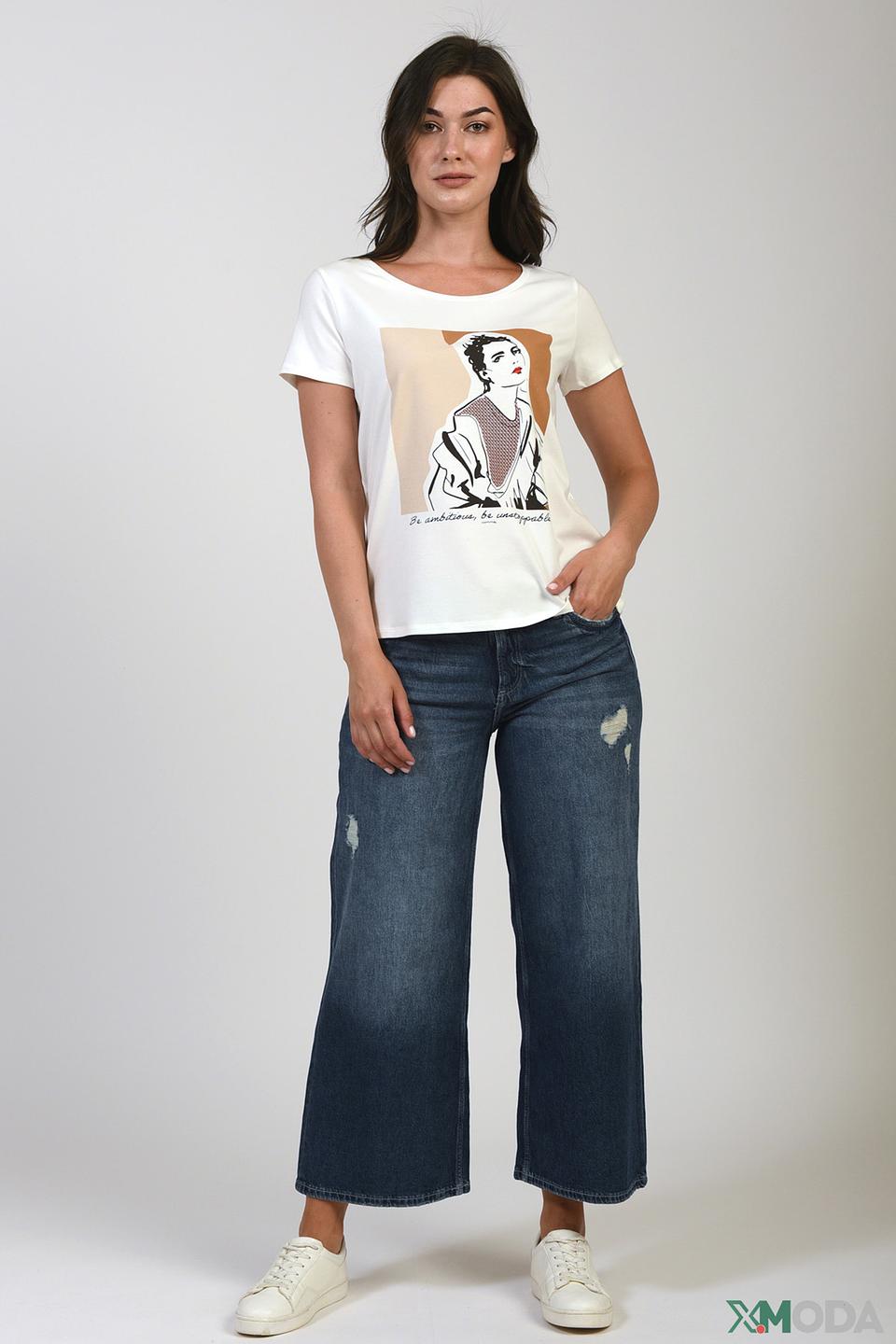 Джинсы QS клеш, потёртости