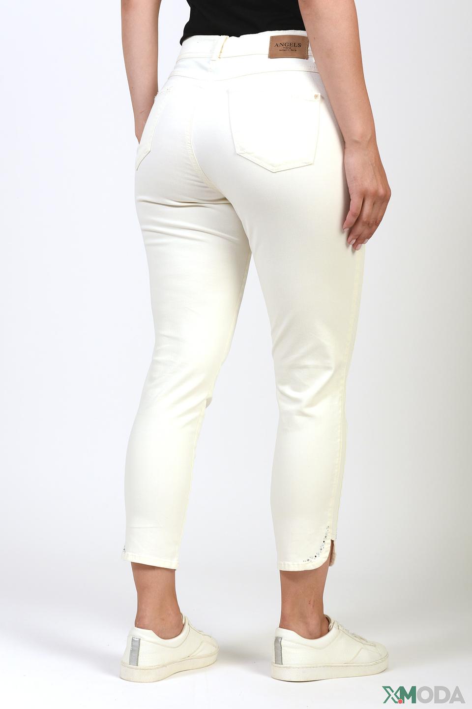 Джинсы Angels с потертостями кремовые
