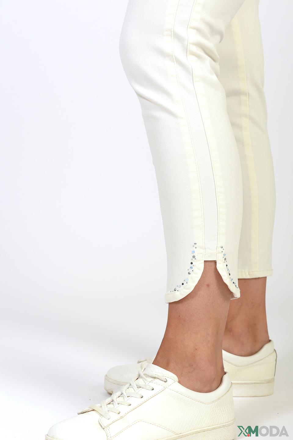 Джинсы Angels с потертостями кремовые