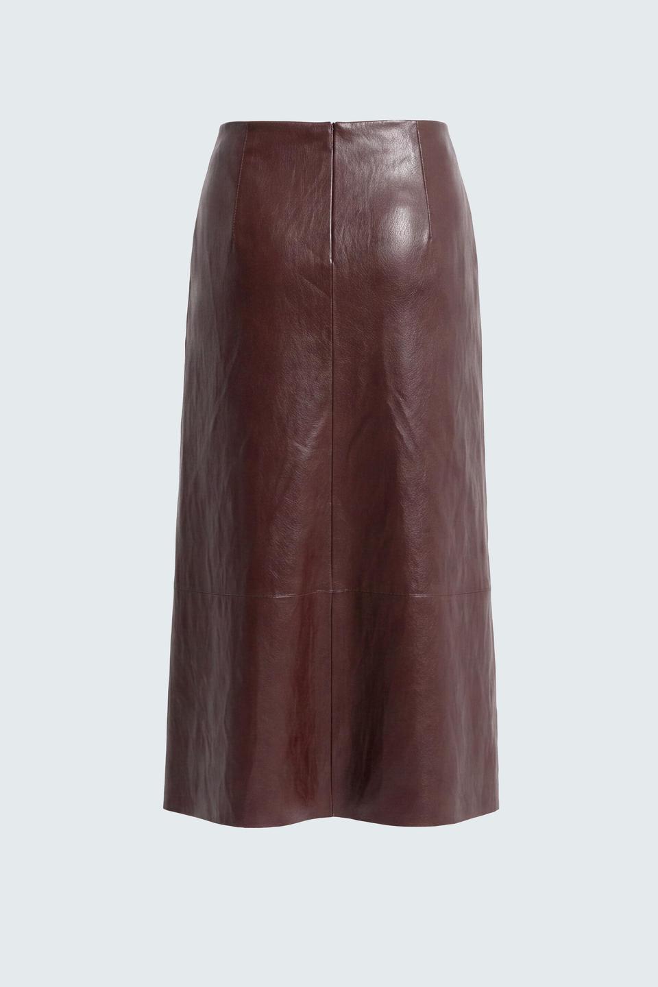 Бордовая юбка Bianca из экокожи