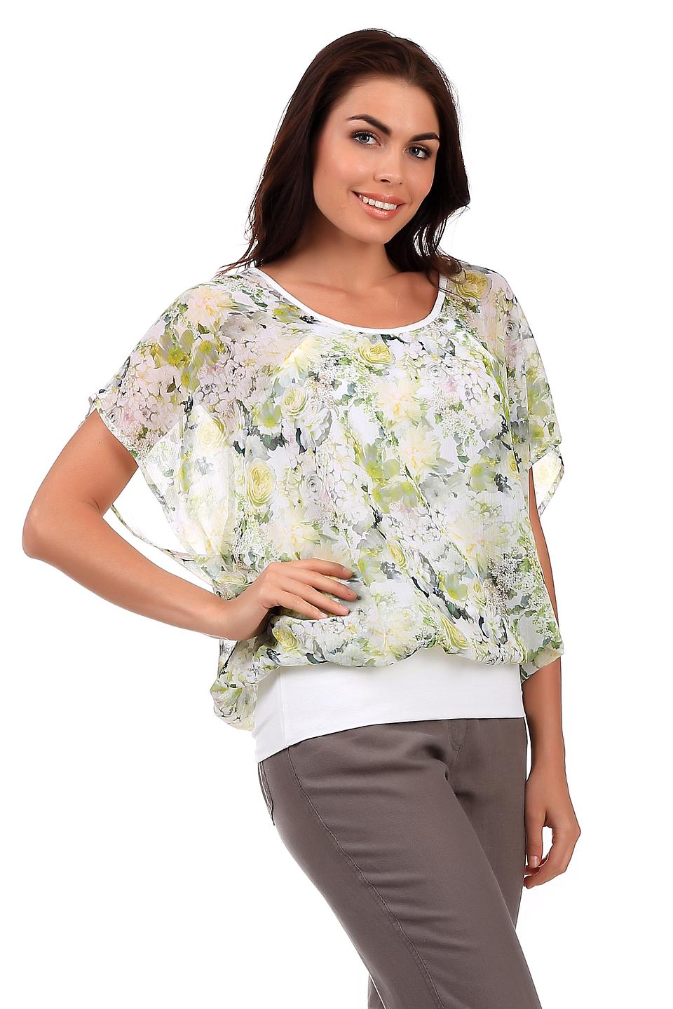 Блуза Steilmann с цветочным принтом, белая