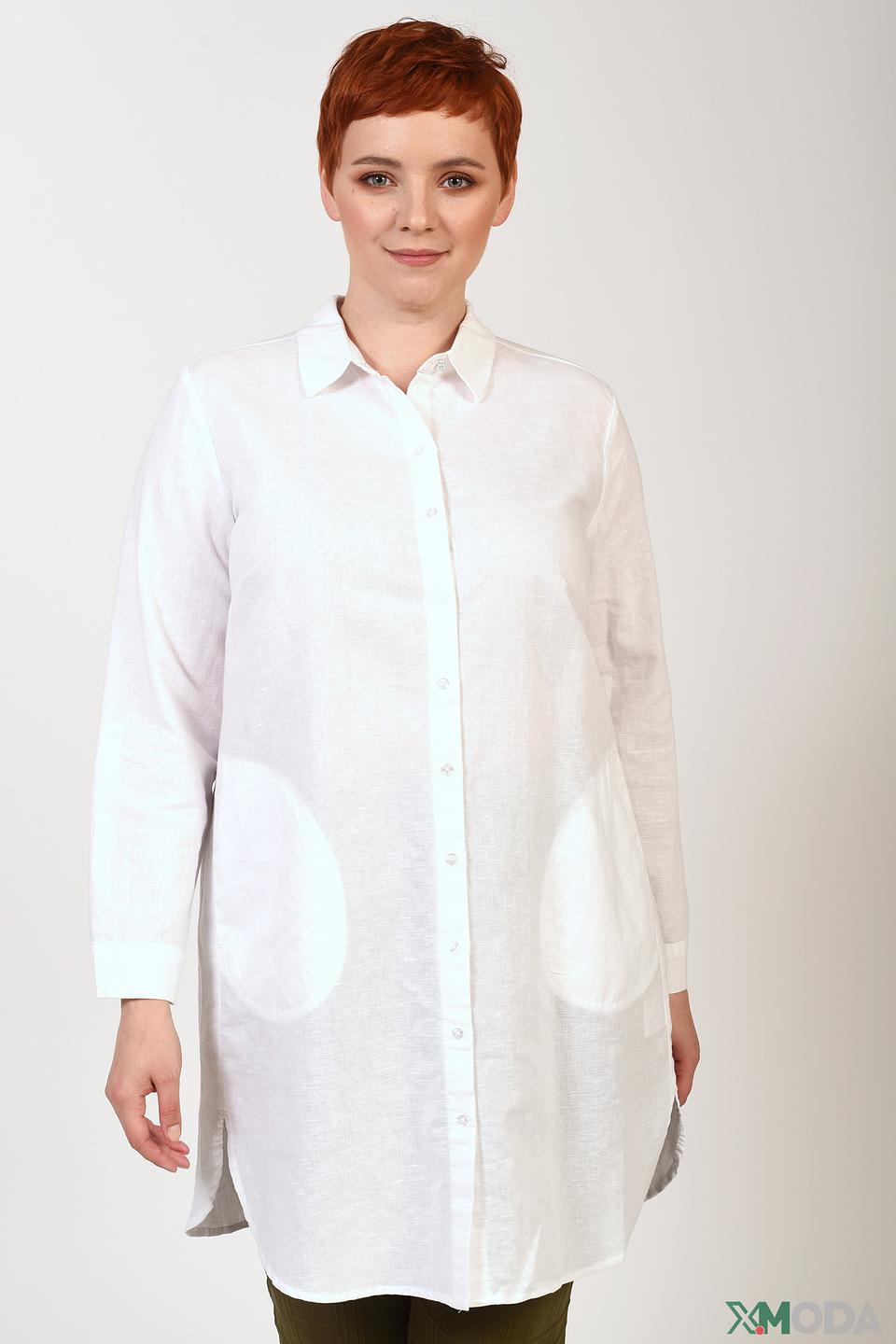 Рубашка Frapp оверсайз белая