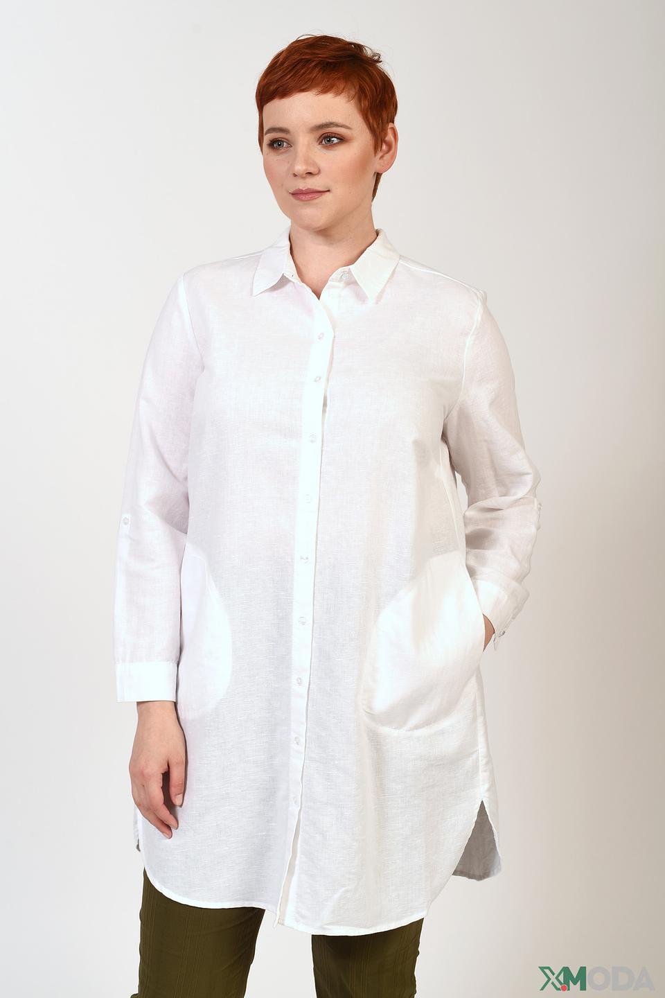 Рубашка Frapp оверсайз белая