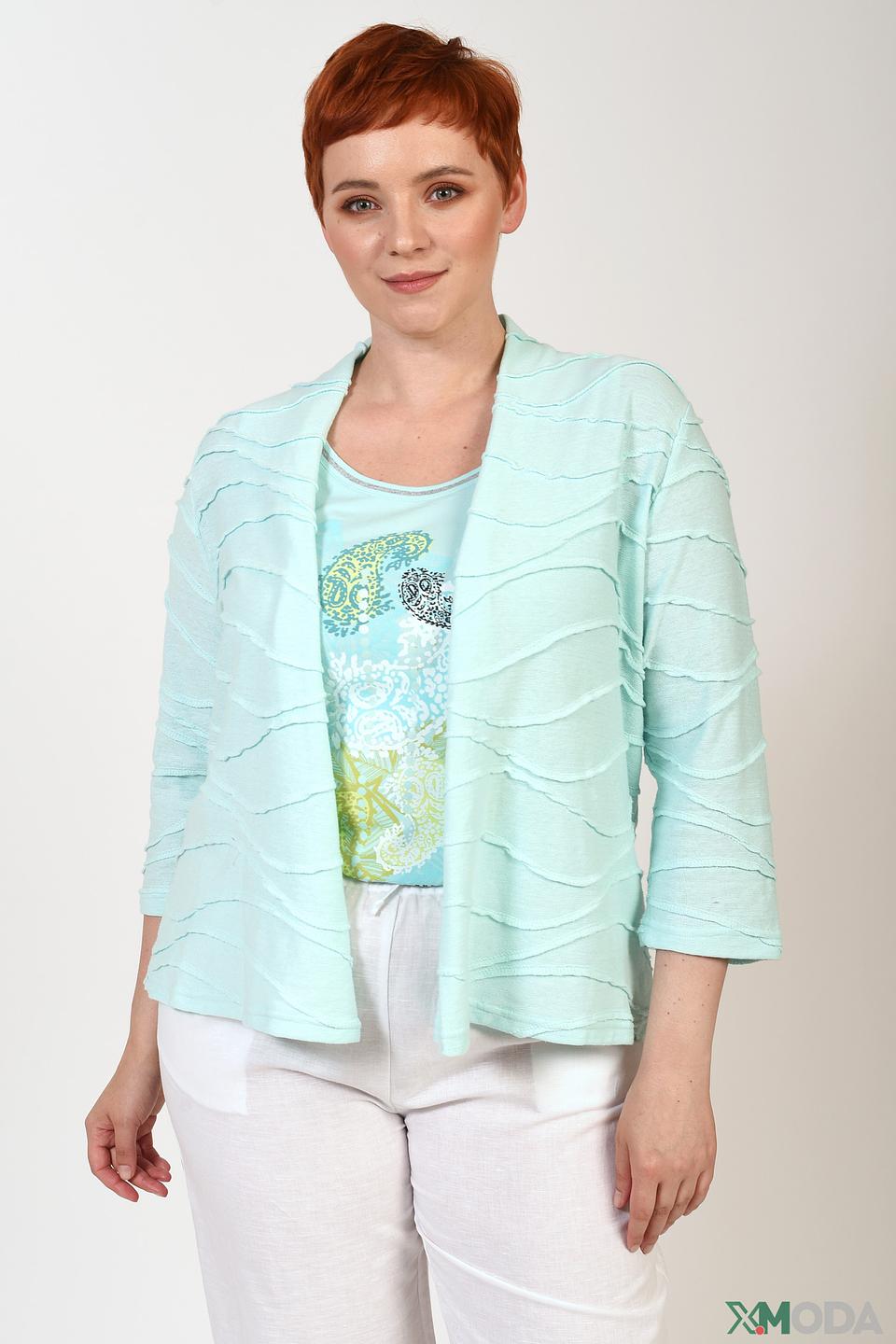 Жакет Lebek мятный с воланами