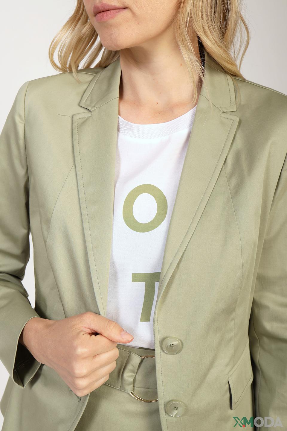 Жакет Betty Barclay оливковый классический из хлопка