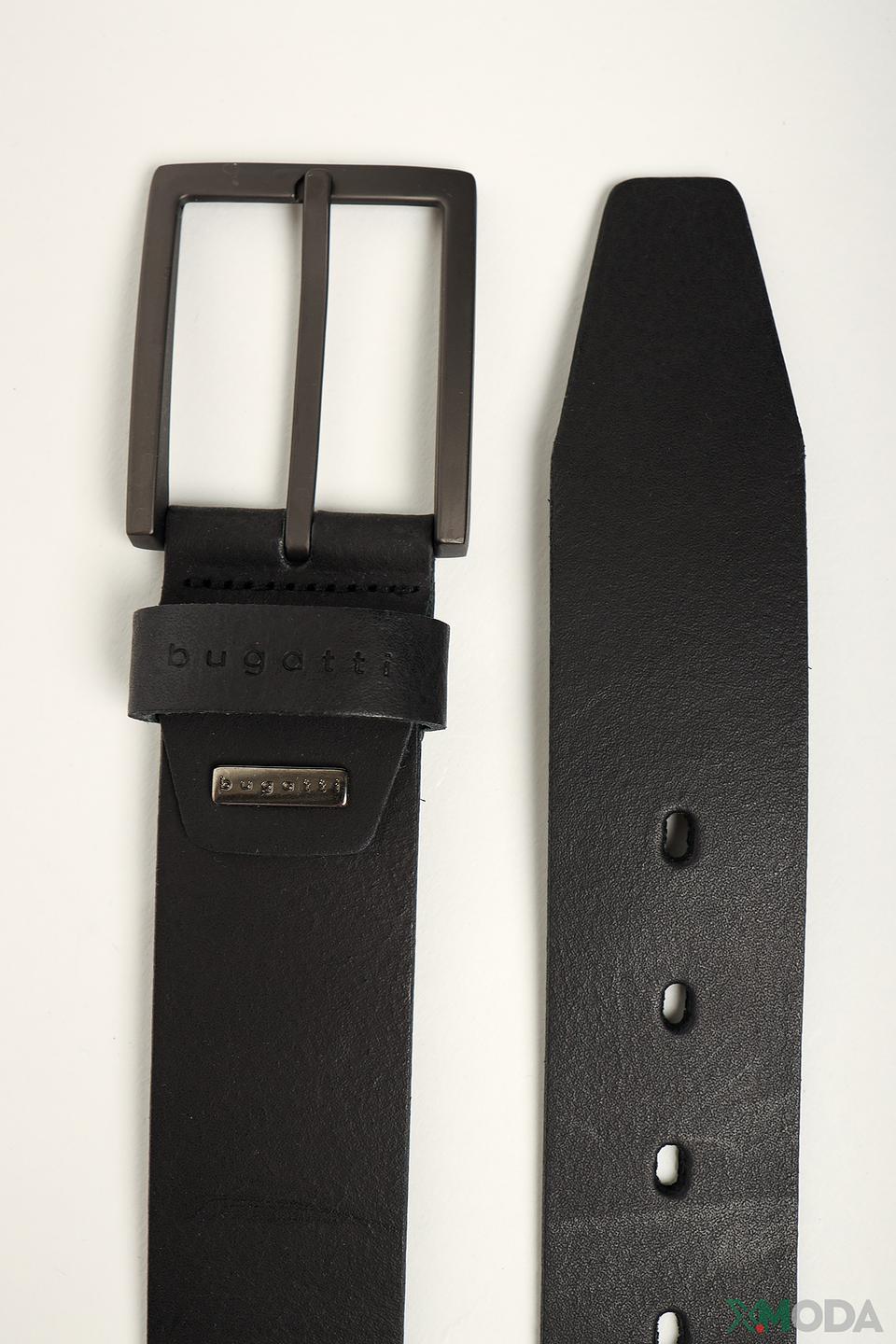 Ремень Bugatti кожаный чёрный