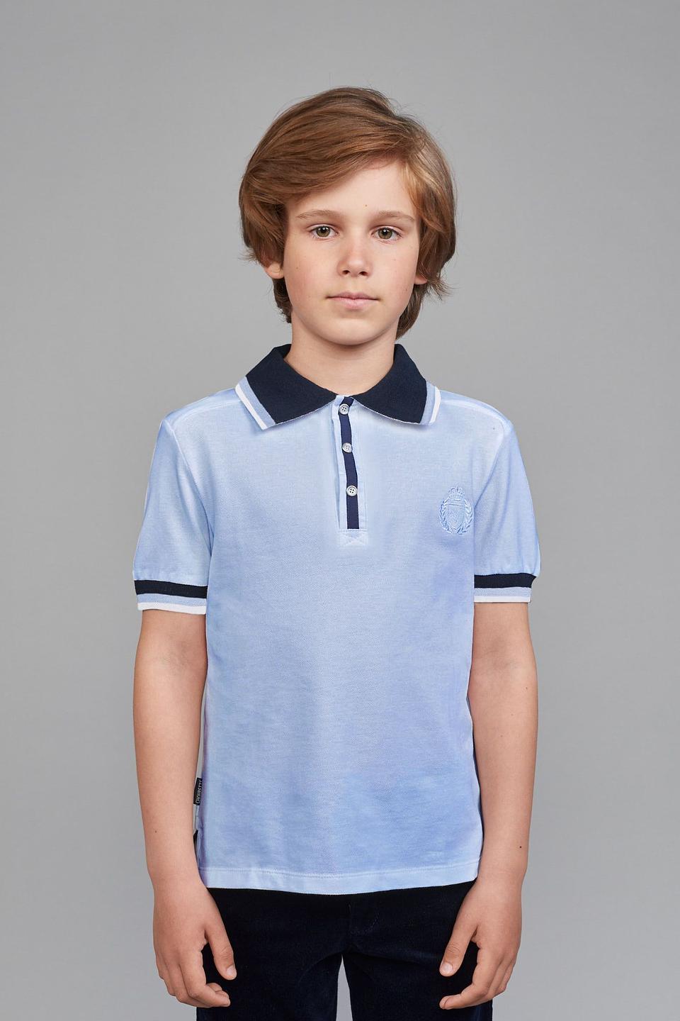 Рубашка-поло Choupette Голубой с контрастным воротником