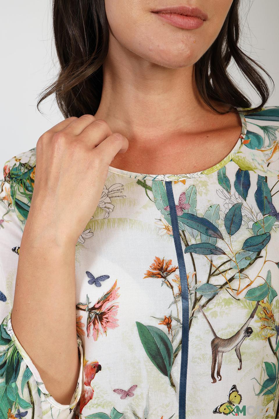 Блуза Gerry Weber с принтом птицы и цветов