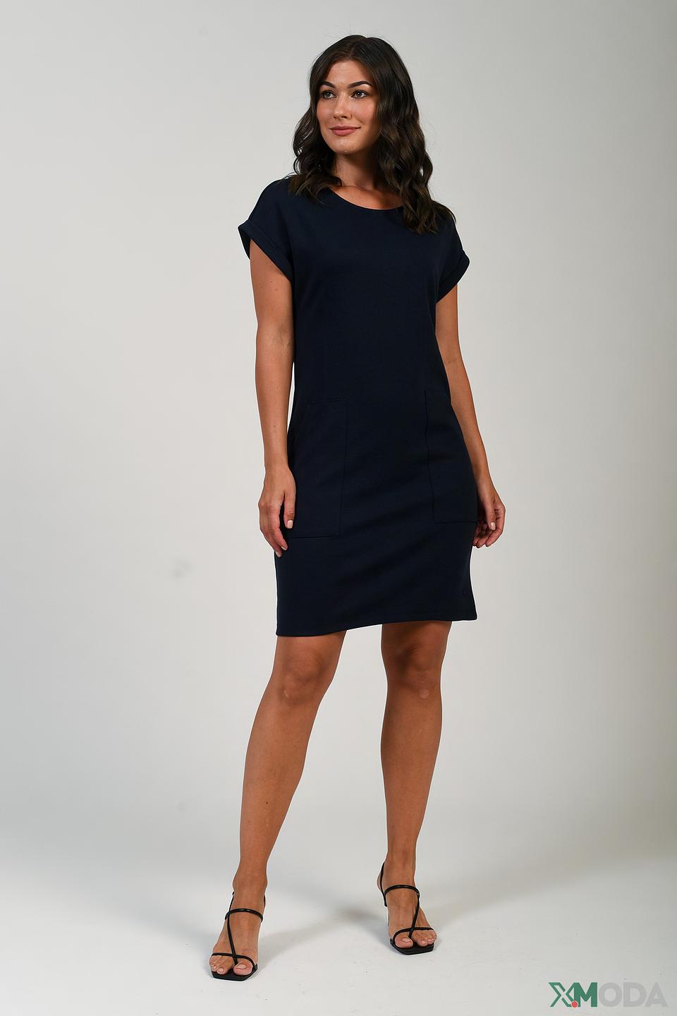 Платье Olsen приталенное темно-синее