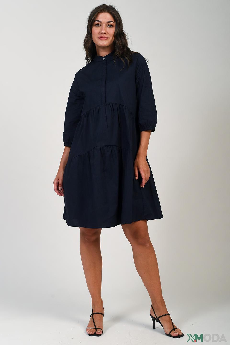 Платье Oui приталенное тёмно-синее