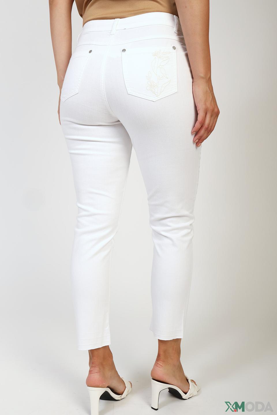 Джинсы Lecomte с вышивкой белые