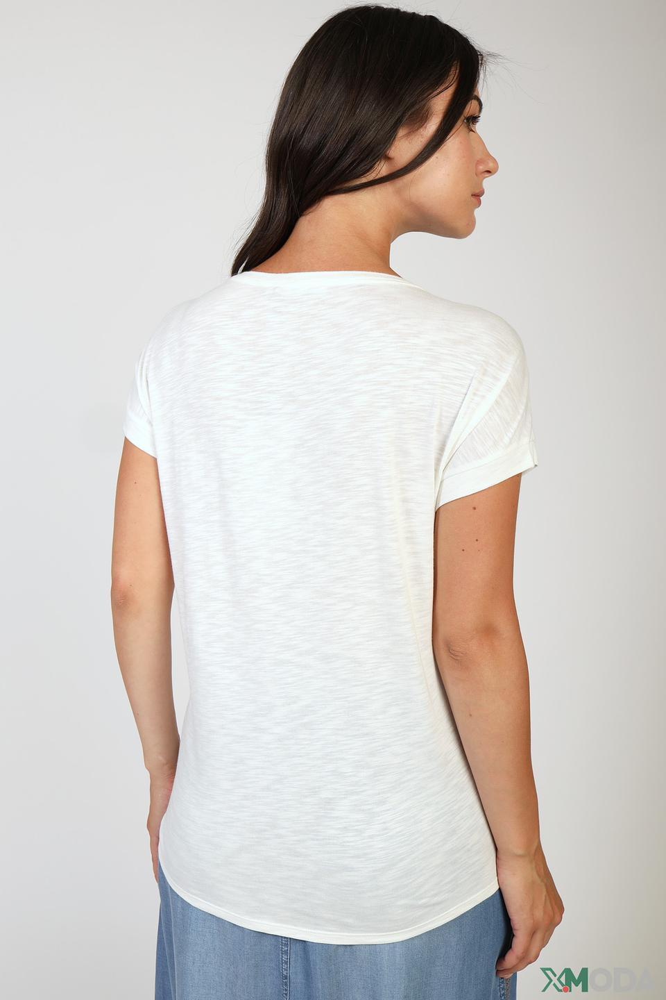 Футболка Lecomte женская белая с кружевом