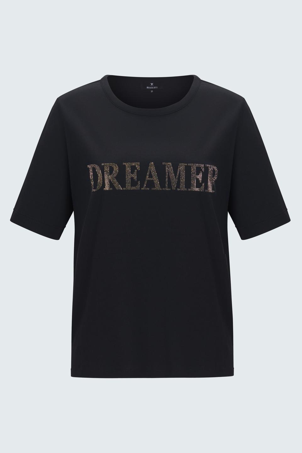 Черная футболка Monari с надписью DREAMER