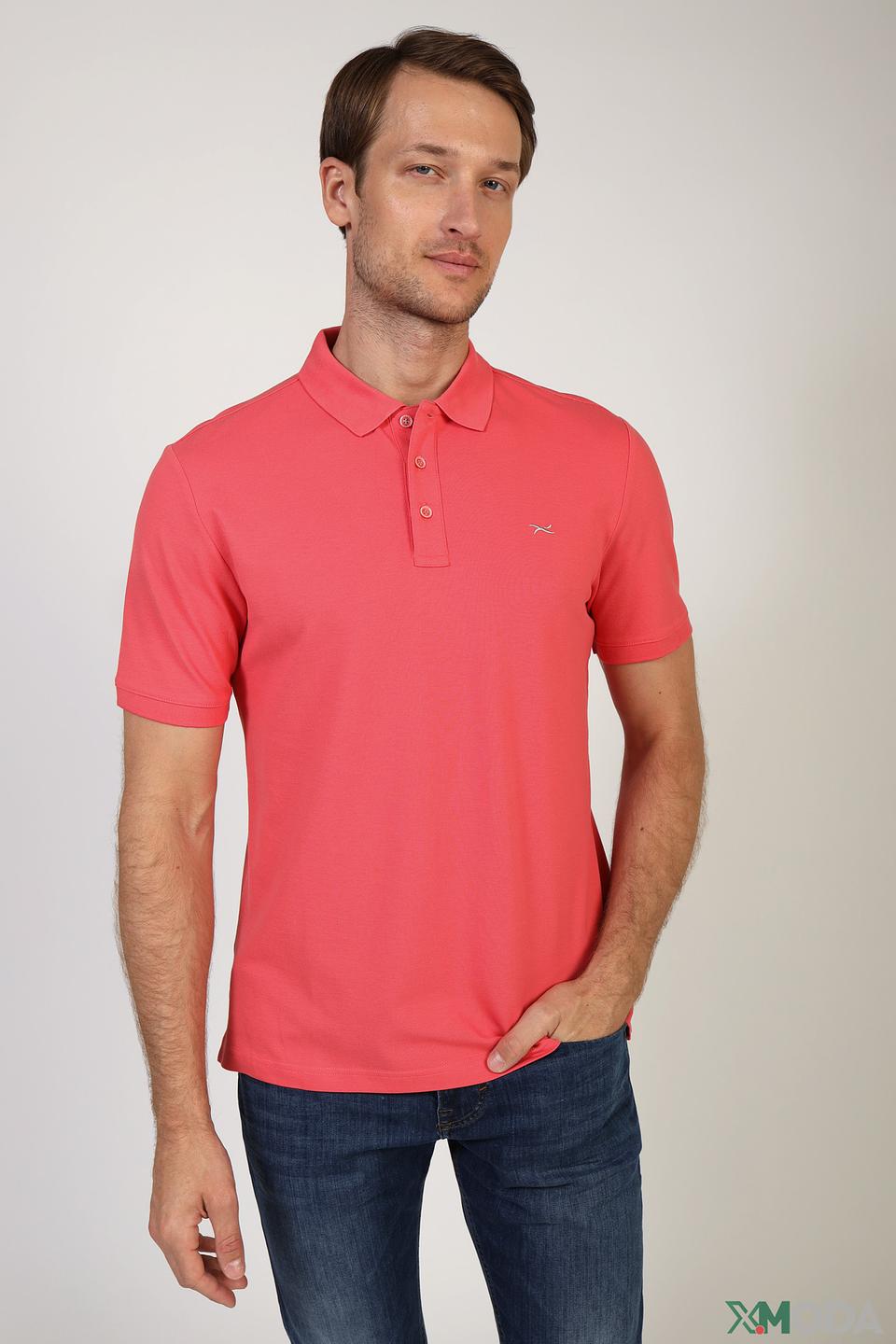 Поло Brax коралловое с вышивкой