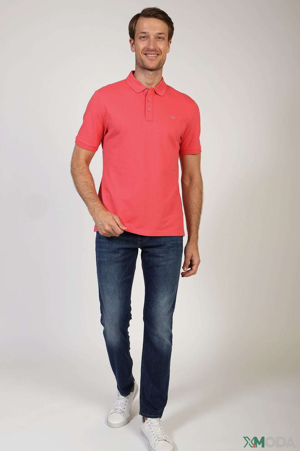 Поло Brax коралловое с вышивкой