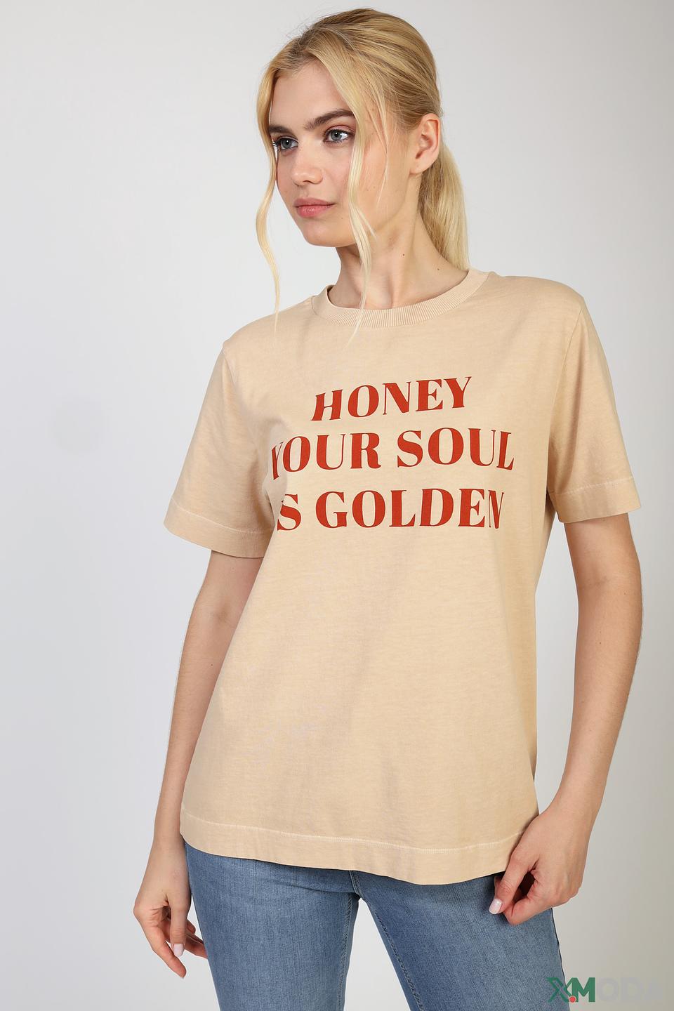 Футболка Rich and Royal с принтом бежевая