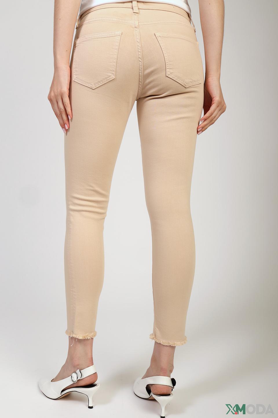 Джинсы с бахромой Rich and Royal бежевые