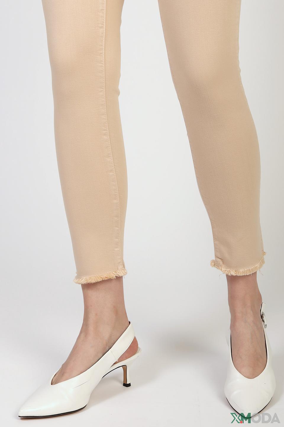 Джинсы с бахромой Rich and Royal бежевые