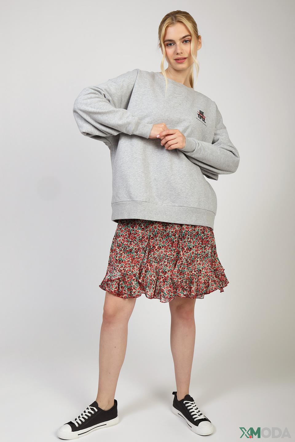 Толстовка Set с принтом серая