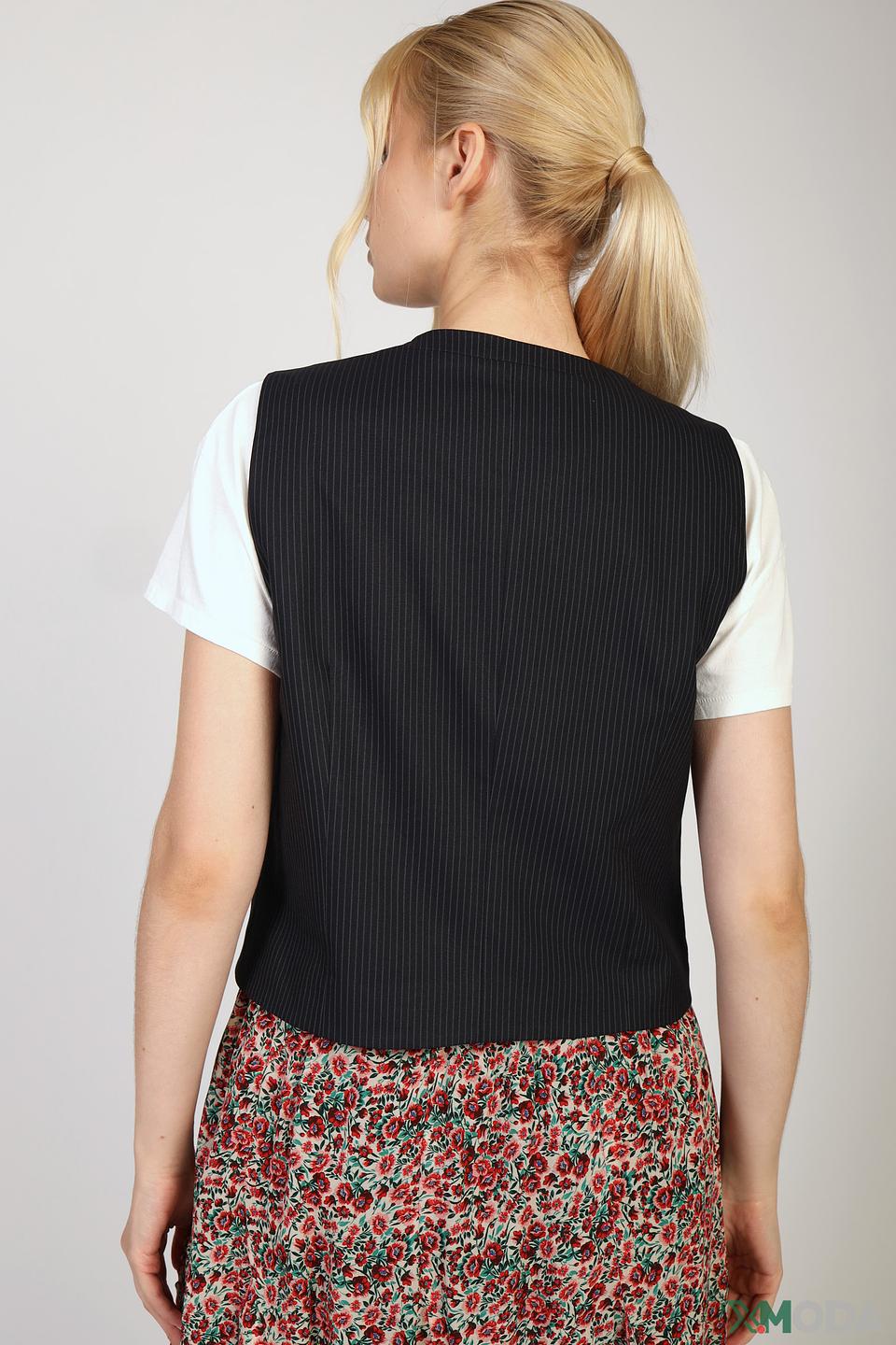 Жилет Set в полоску чёрный