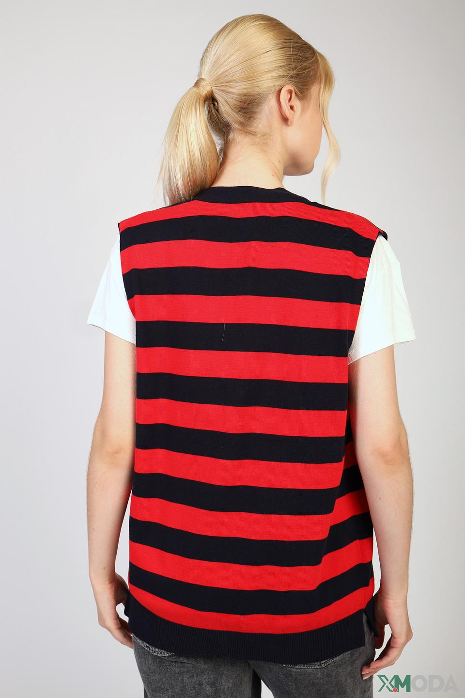 Жилет Set в полоску с камнями