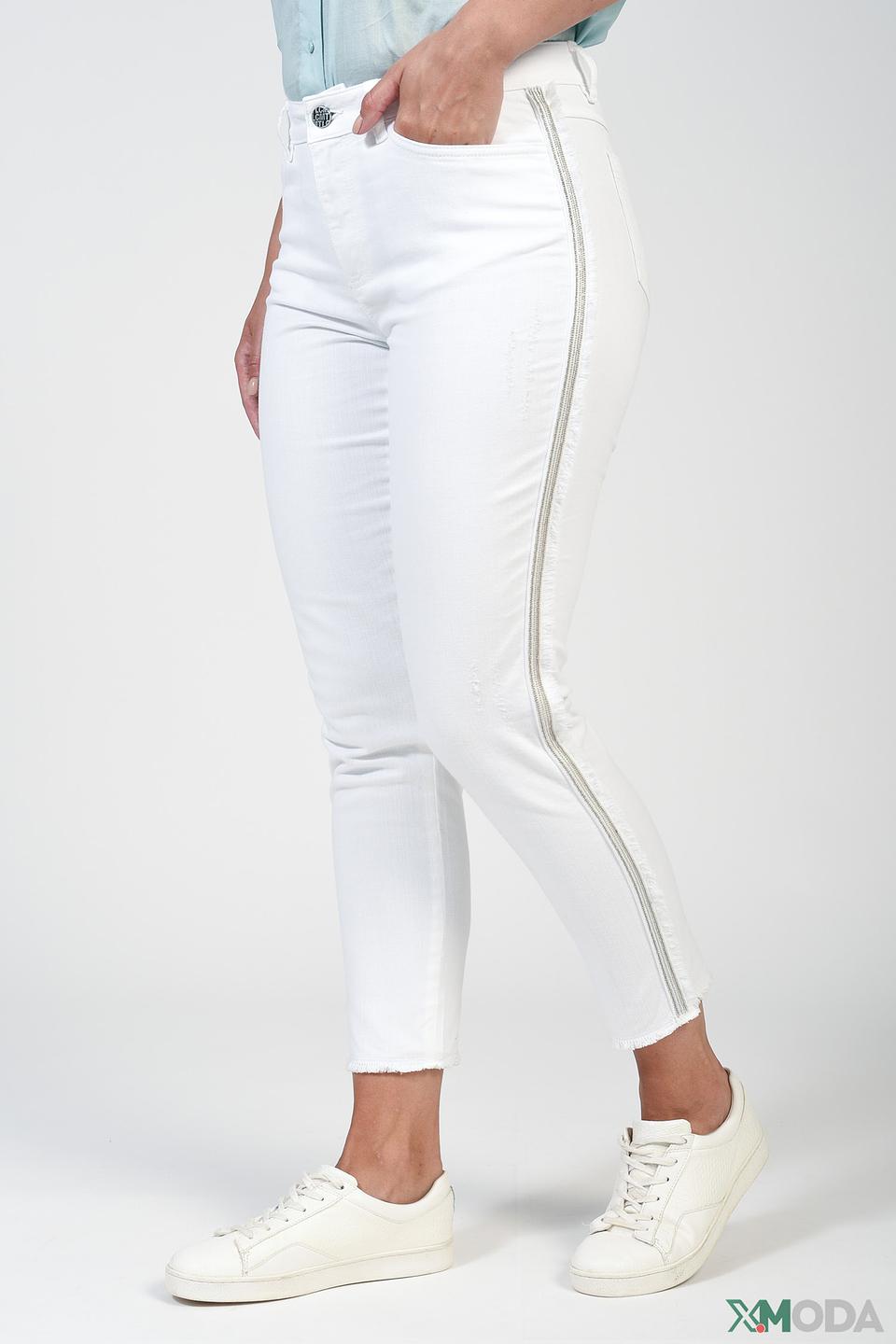 Брюки Lecomte с молнией белый