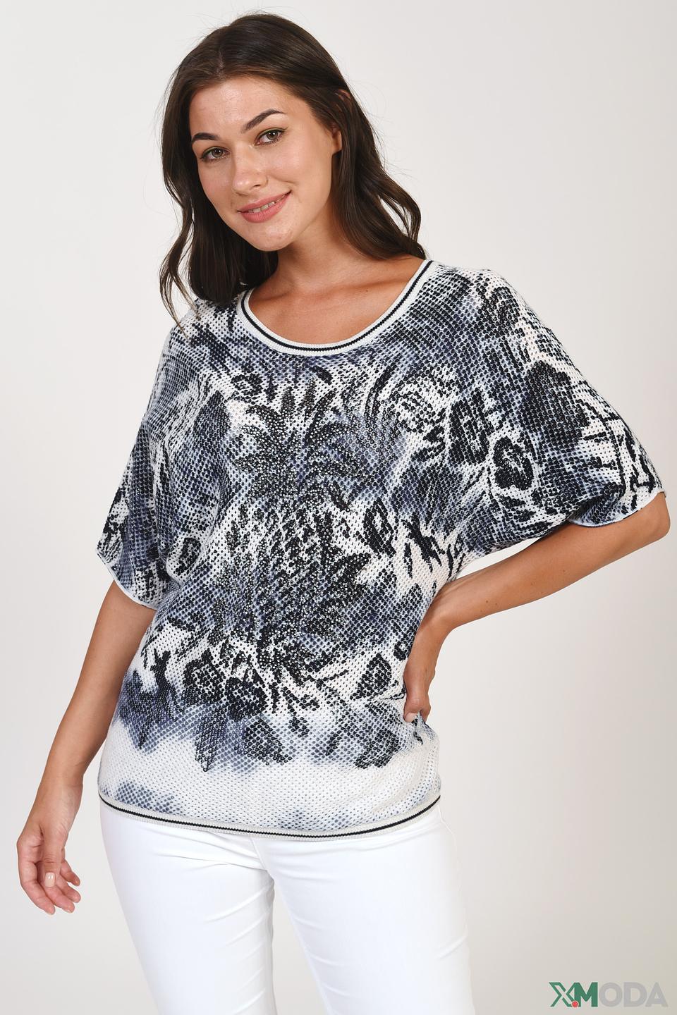 Пуловер Oui с принтом