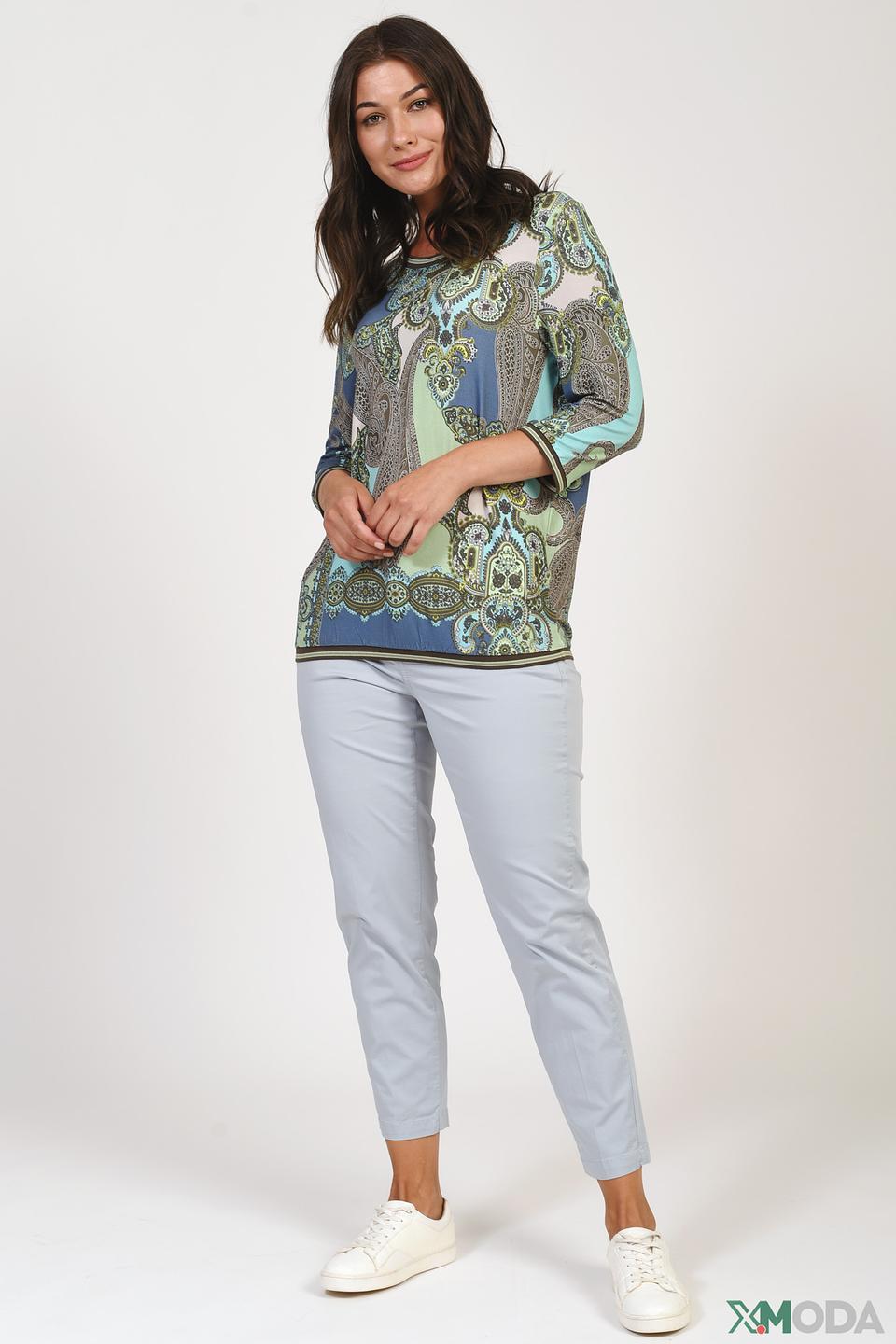 Брюки MAC Chino Turn Up голубые