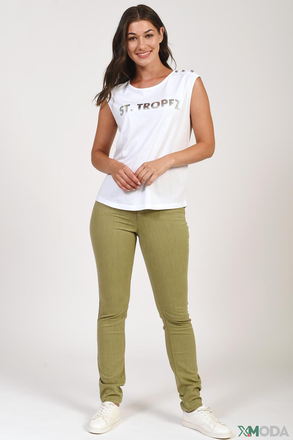 Джинсы Oui оливковые Slim Fit