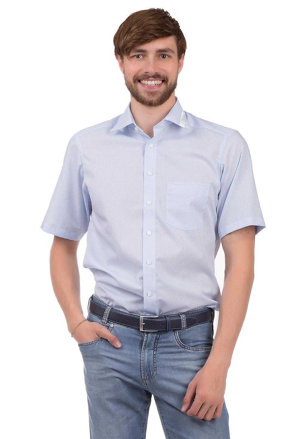 Рубашка Olymp голубая в клетку