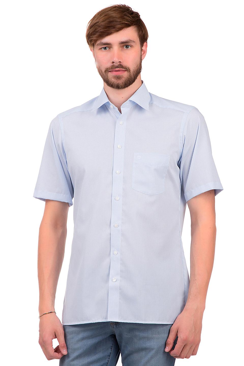 Рубашка Olymp голубая в клетку