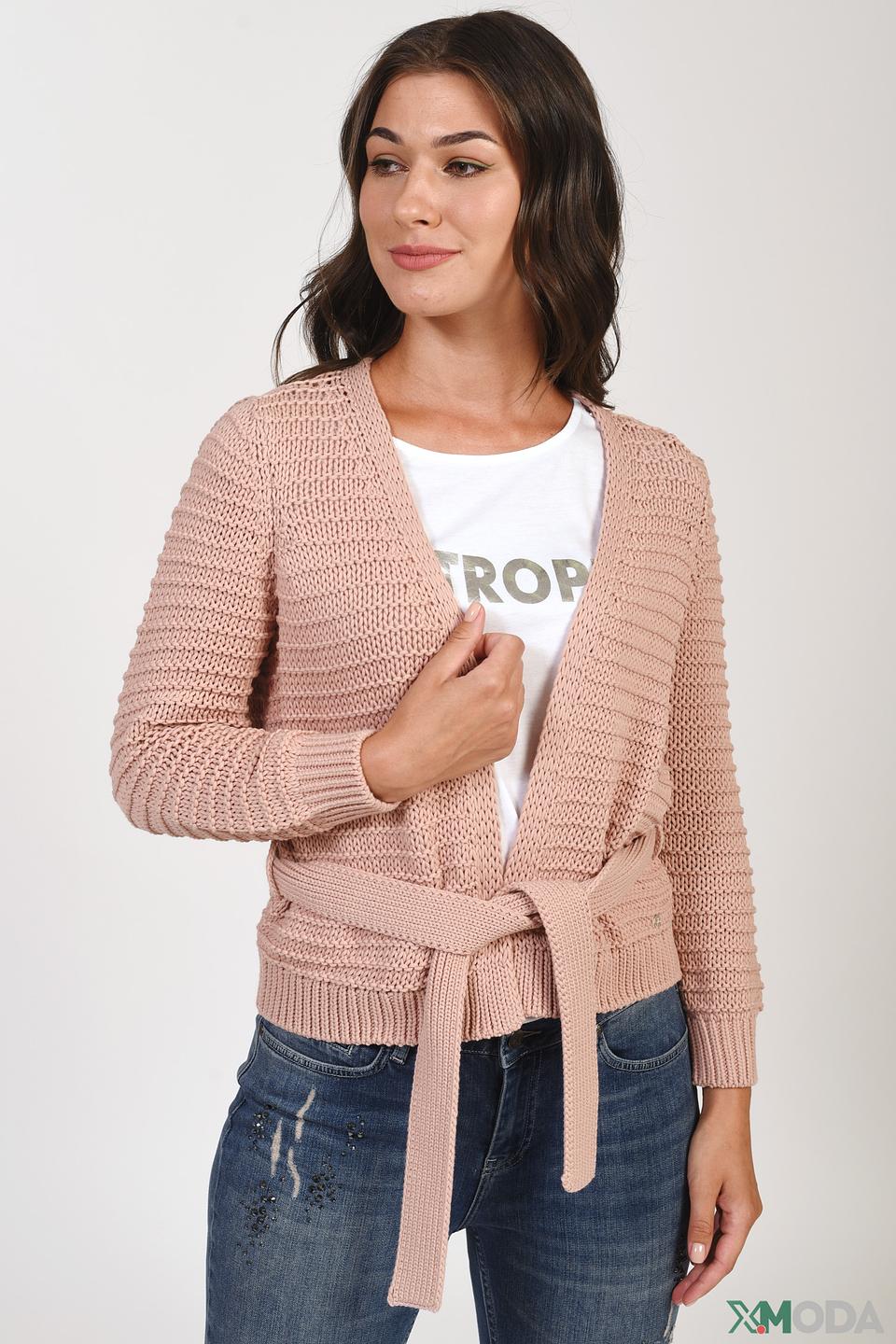 Кардиган Monari с поясом пудровый